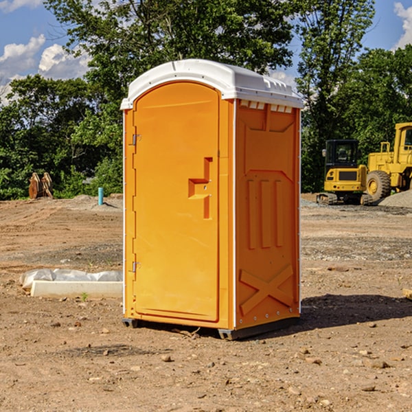 how often are the portable restrooms cleaned and serviced during a rental period in Honey Grove